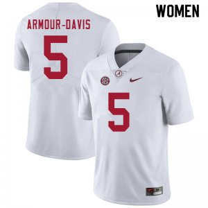 NCAA Women's Alabama Crimson Tide #5 Jalyn Armour-Davis Stitched College 2020 Nike Authentic White Football Jersey VH17W75PZ
